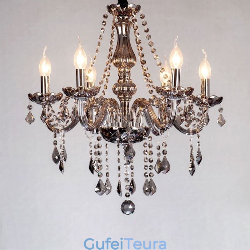 נברשת קריסטל אלגנטית בסגנון אירופאי תליון זכוכית