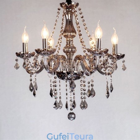 נברשת קריסטל אלגנטית בסגנון אירופאי תליון זכוכית