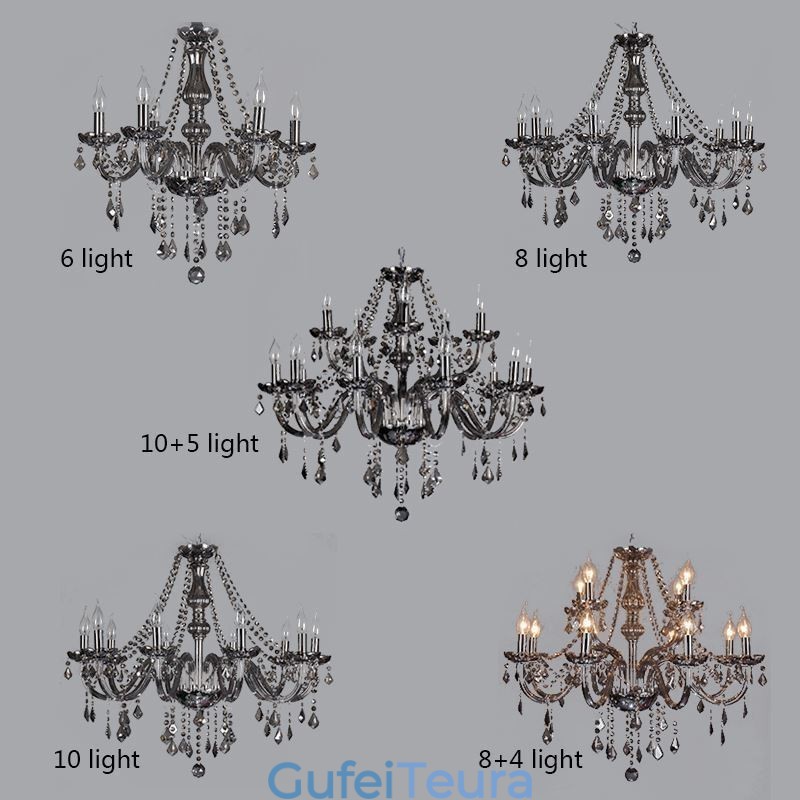 נברשת קריסטל אלגנטית בסגנון אירופאי תליון זכוכית