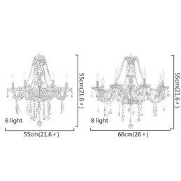 נברשת קריסטל אלגנטית בסגנון אירופאי תליון זכוכית