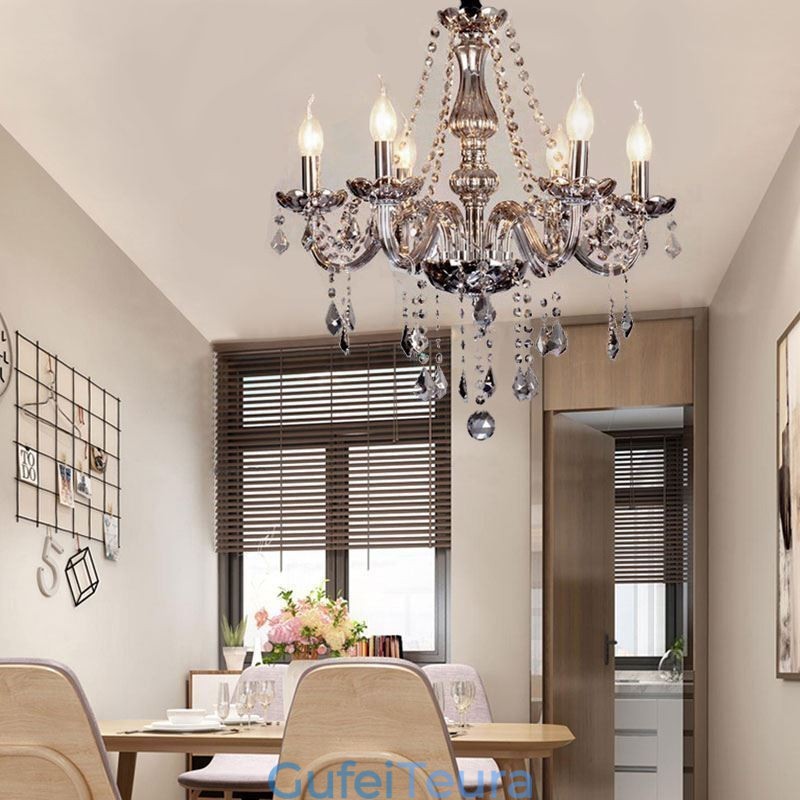 נברשת קריסטל אלגנטית בסגנון אירופאי תליון זכוכית