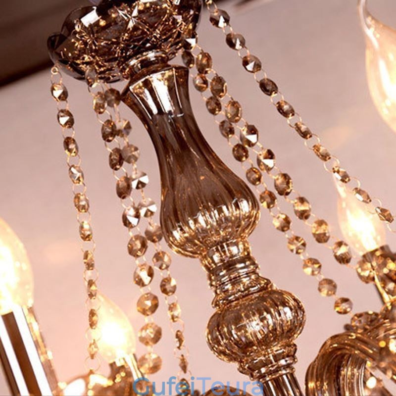 נברשת קריסטל אירופאית גדולה תאורת תליון אלגנטית