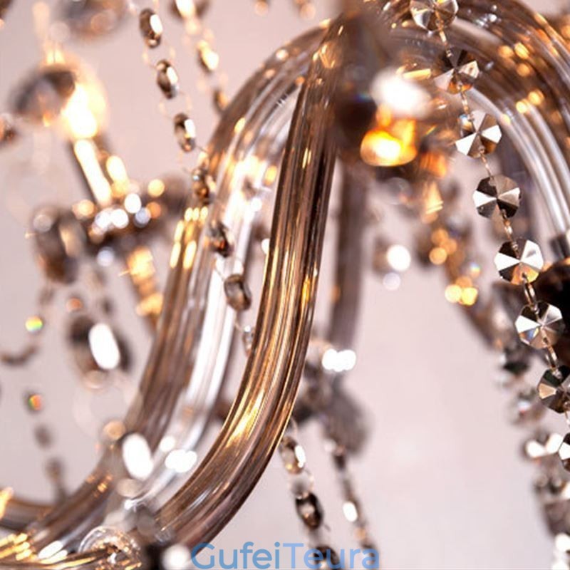 נברשת קריסטל אירופאית גדולה תאורת תליון אלגנטית