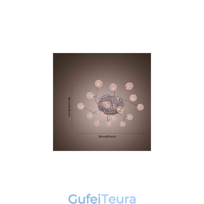 G4 Iron Flush Mount Light עם הצללי אלומיניום