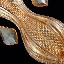 נברשת קריסטל אירופאית תאורת תליון ענבר אלגנטית