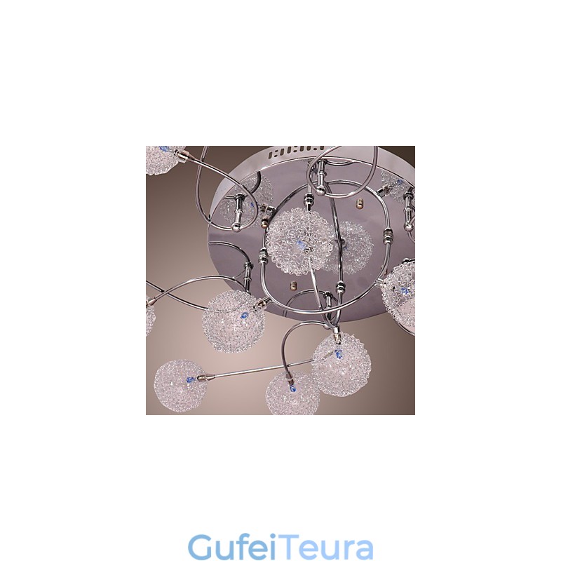 G4 Iron Flush Mount Light עם הצללי אלומיניום