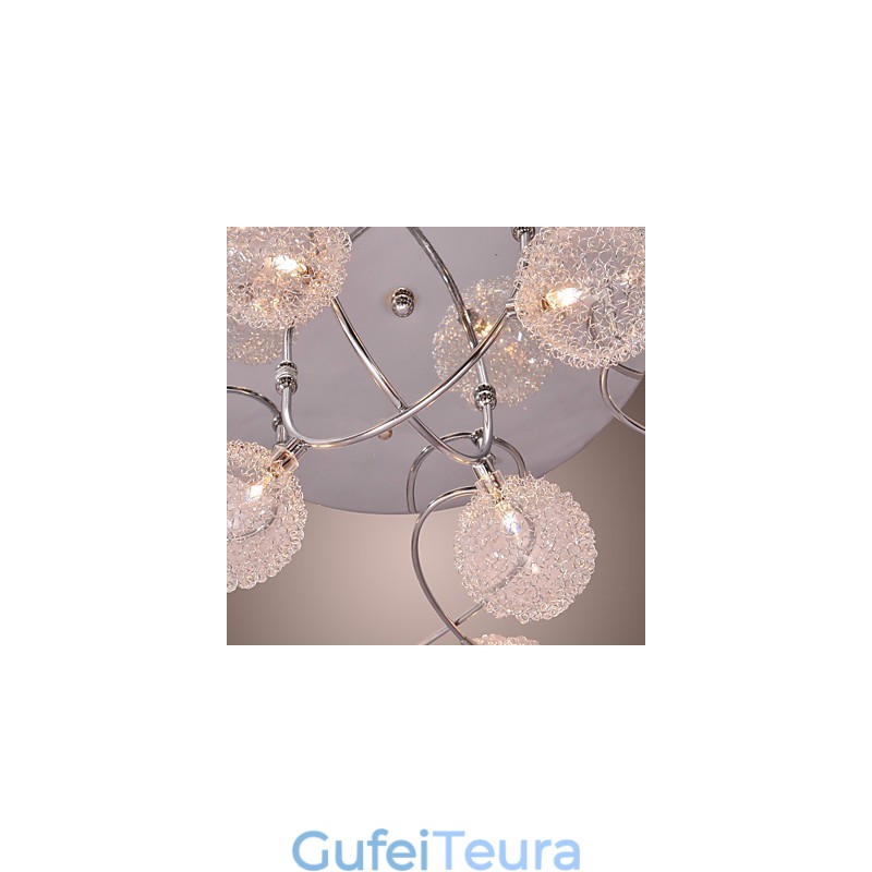 G4 Iron Flush Mount Light עם הצללי אלומיניום