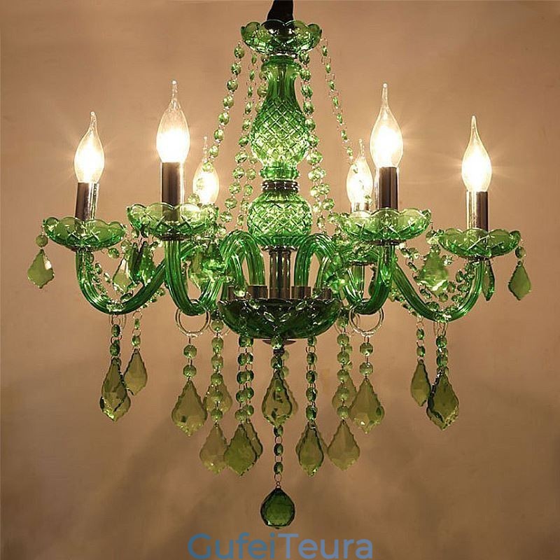 נברשת קריסטל ייחודית בסגנון אירופאי תליון דשא ירוק