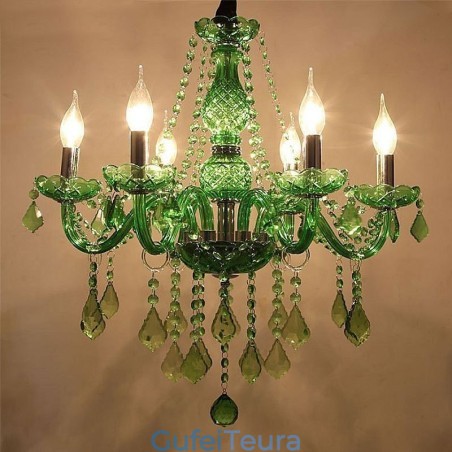 נברשת קריסטל ייחודית בסגנון אירופאי תליון דשא ירוק