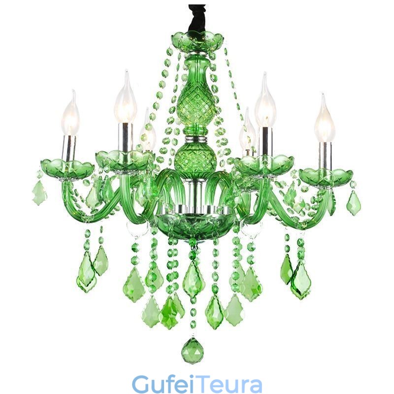 נברשת קריסטל ייחודית בסגנון אירופאי תליון דשא ירוק