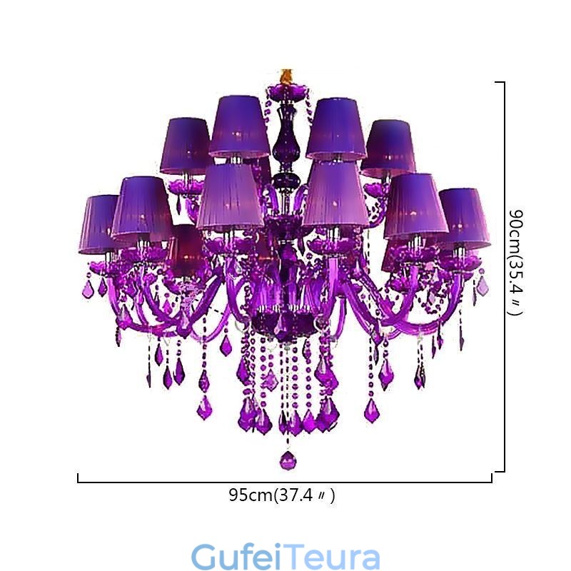 נברשת קריסטל בסגנון אירופאי סגול תליון