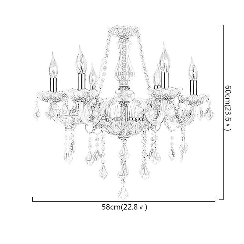 נברשת קריסטל בסגנון אירופאי ורוד תליון אור רומנטי