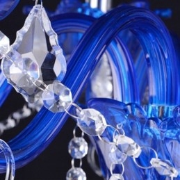 נברשת קריסטל בסגנון אירופאי כחול קריסטל זכוכית תליון אור