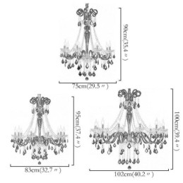 נברשת קריסטל רטרו אירופאית שחורה תליון אור