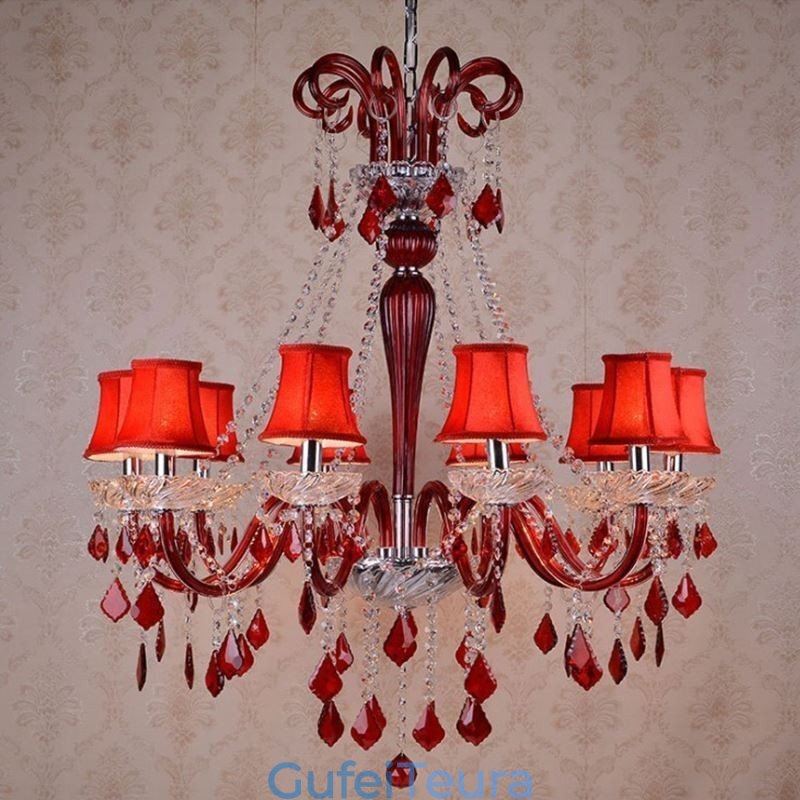 נברשת קריסטל רטרו אירופאית שחורה תליון אור