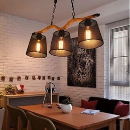 רטרו Creative שלושה ראשים פסטורליים נברשת חבל