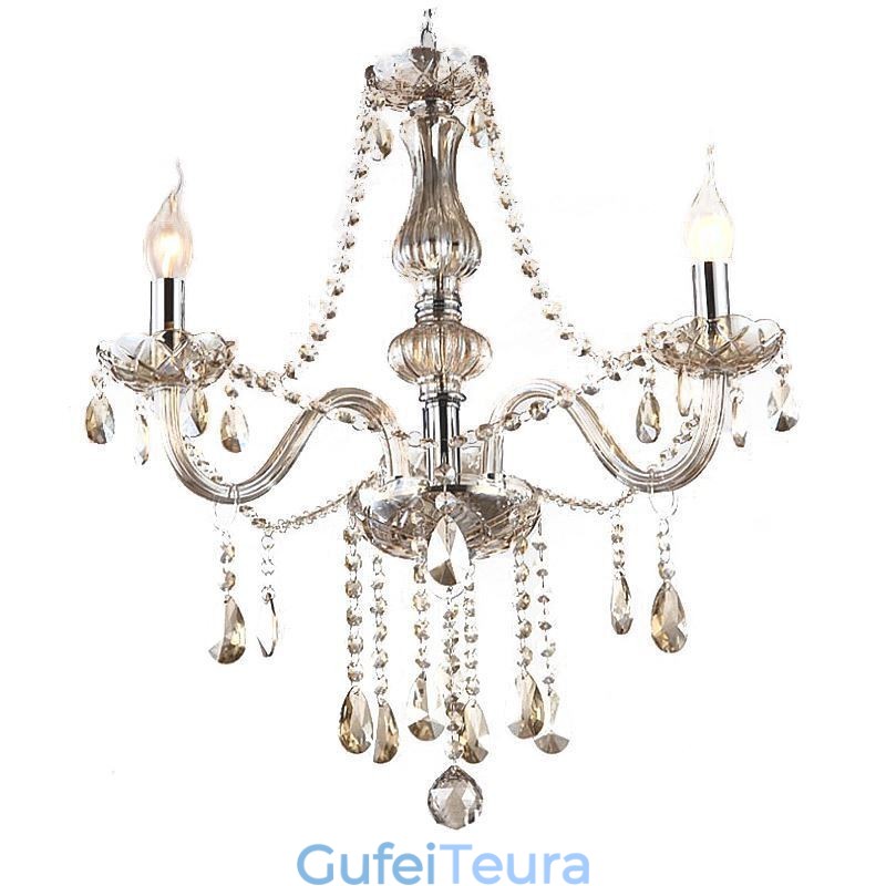 נברשת קריסטל אירופאית קוניאק צבע זכוכית תליון אור