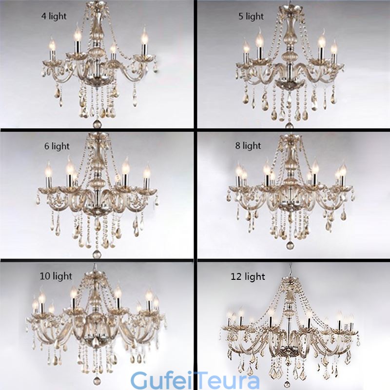 נברשת קריסטל אירופאית קוניאק צבע זכוכית תליון אור