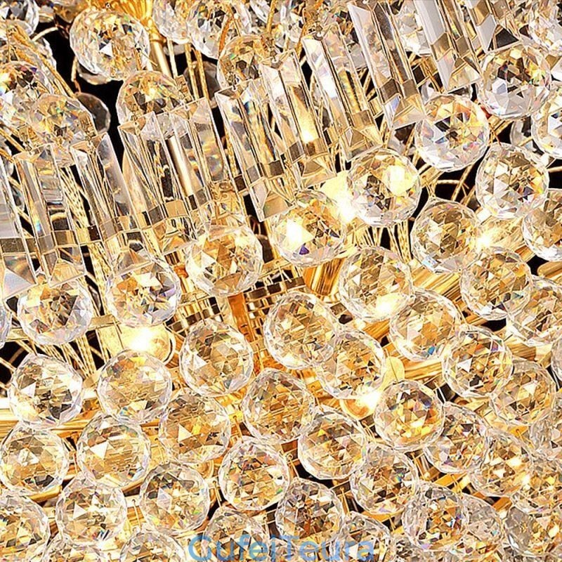 נברשת אימפריה קריסטל אירופית גדולה בצבע זהב אור תליון