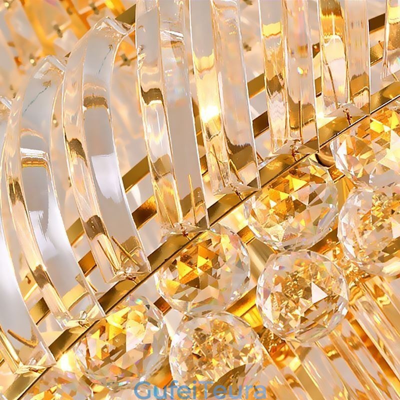 נברשת קריסטל יוקרתית מודרנית אירופאית חיננית ארוכה תליון דופלקס גרם מדרגות