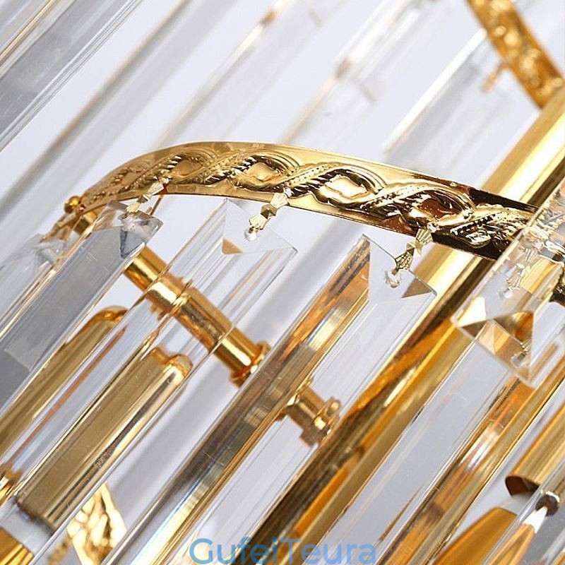 נברשת קריסטל יוקרתית מודרנית אירופאית חיננית ארוכה תליון דופלקס גרם מדרגות