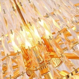 נברשת קריסטל יוקרתית מודרנית אירופאית חיננית ארוכה תליון דופלקס גרם מדרגות