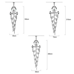 נברשת קריסטל חיננית מודרנית פשוט ארוכה תליון דופלקס מדרגות