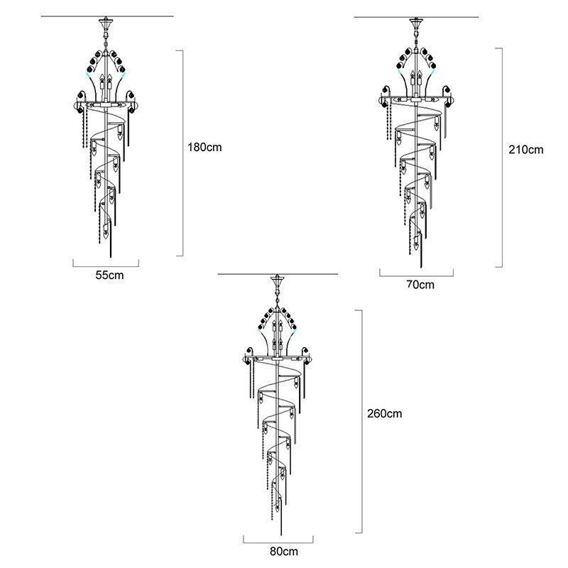 נברשת קריסטל חיננית מודרנית פשוט ארוכה תליון דופלקס מדרגות