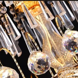 נברשת קריסטל חיננית תליון בצבע זהב קלאסי