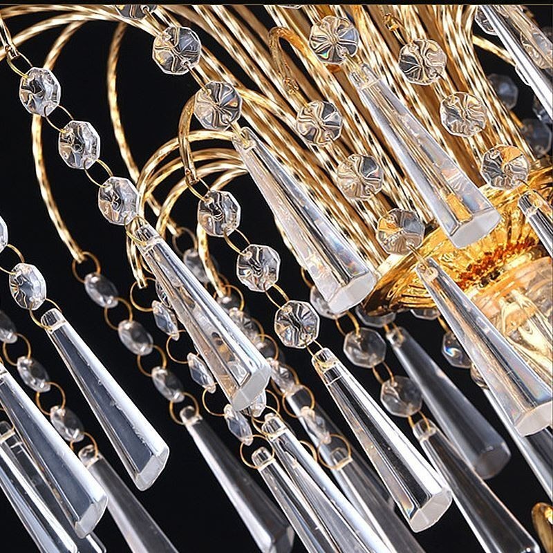 נברשת קריסטל חיננית תליון בצבע זהב קלאסי