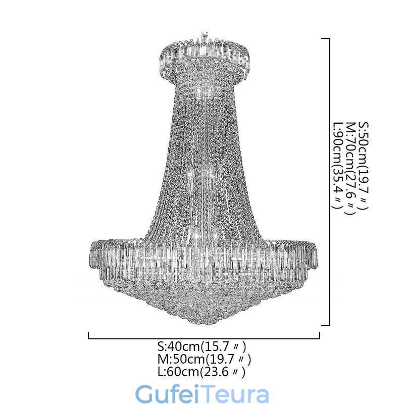 נברשת קריסטל אלגנטית אירופאית תליון אור נברשת תלייה ארוכה גרם מדרגות דופלקס