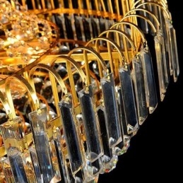 נברשת קריסטל אלגנטית אירופאית תליון אור נברשת תלייה ארוכה גרם מדרגות דופלקס