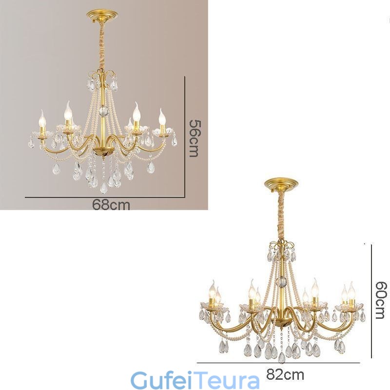 אור תליון קריסטל אמריקאי בסגנון כפרי יצירתי ברזל אמנות אור תקרה