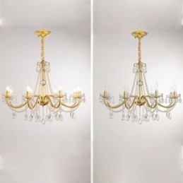 אור תליון קריסטל אמריקאי בסגנון כפרי יצירתי ברזל אמנות אור תקרה