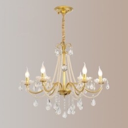 אור תליון קריסטל אמריקאי בסגנון כפרי יצירתי ברזל אמנות אור תקרה