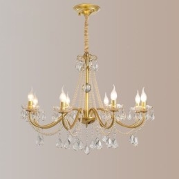 אור תליון קריסטל אמריקאי בסגנון כפרי יצירתי ברזל אמנות אור תקרה