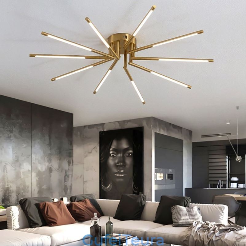 תאורת תקרת זיקוקי דינור Simple Flush Mount