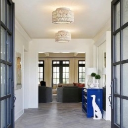 סגנון כפרי פלאש הר אמריקאי ארוג כלוב אור תקרה