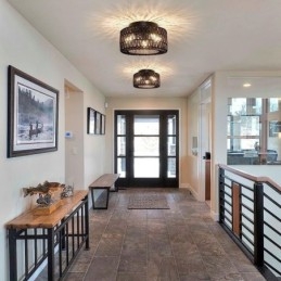 סגנון כפרי פלאש הר אמריקאי ארוג כלוב אור תקרה