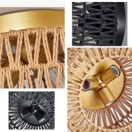 סגנון כפרי פלאש הר אמריקאי ארוג כלוב אור תקרה