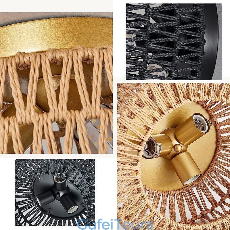 סגנון כפרי פלאש הר אמריקאי ארוג כלוב אור תקרה