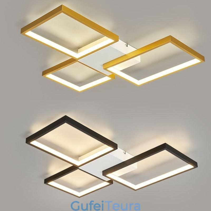 תאורת תקרה מרובעת ללא מדרגות ניתן לעמעום עם שלט רחוק 60W