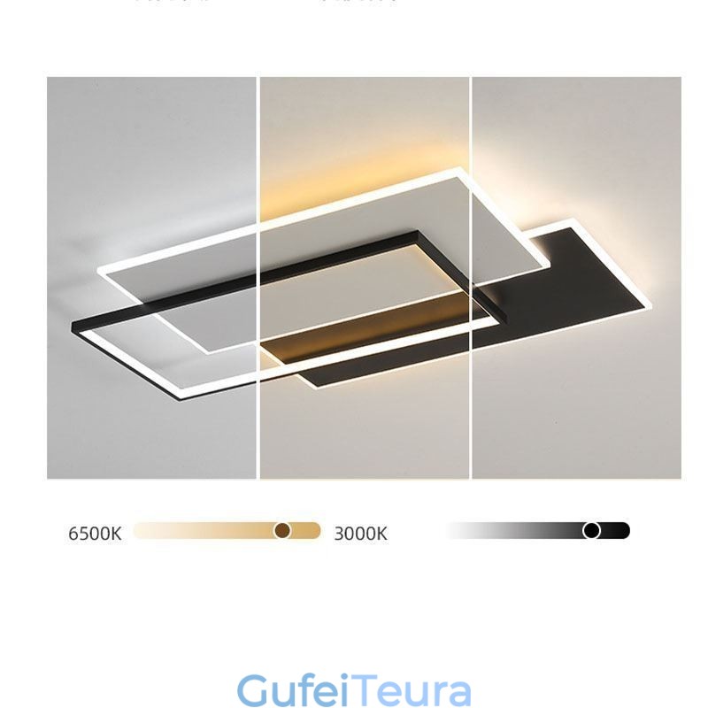 תאורת תקרה אקרילית מרובעת עם פלאש הר מינימליסטי