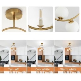 תאורת תקרת זכוכית לבנה חלבית מודרנית ופשוטה עם שלושה ראשים G9 5W