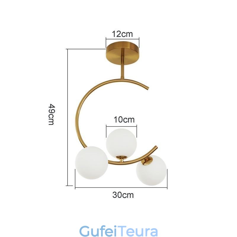 תאורת תקרת זכוכית לבנה חלבית מודרנית ופשוטה עם שלושה ראשים G9 5W