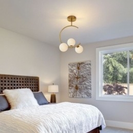 תאורת תקרת זכוכית לבנה חלבית מודרנית ופשוטה עם שלושה ראשים G9 5W