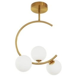 תאורת תקרת זכוכית לבנה חלבית מודרנית ופשוטה עם שלושה ראשים G9 5W