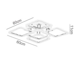 תאורת תקרה מרובעת כרום אקריליק שטוחה 5 נורות