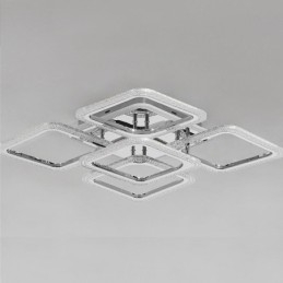 תאורת תקרה מרובעת כרום אקריליק שטוחה 5 נורות