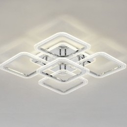 תאורת תקרה מרובעת כרום אקריליק שטוחה 5 נורות